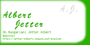 albert jetter business card